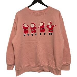 dancing Santa Claus graphic Christmas winter holiday long sleeve sweatshirt